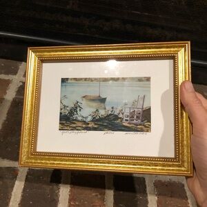 adorable vintage gold ornate framed anncolman’s print artwork God’s playground